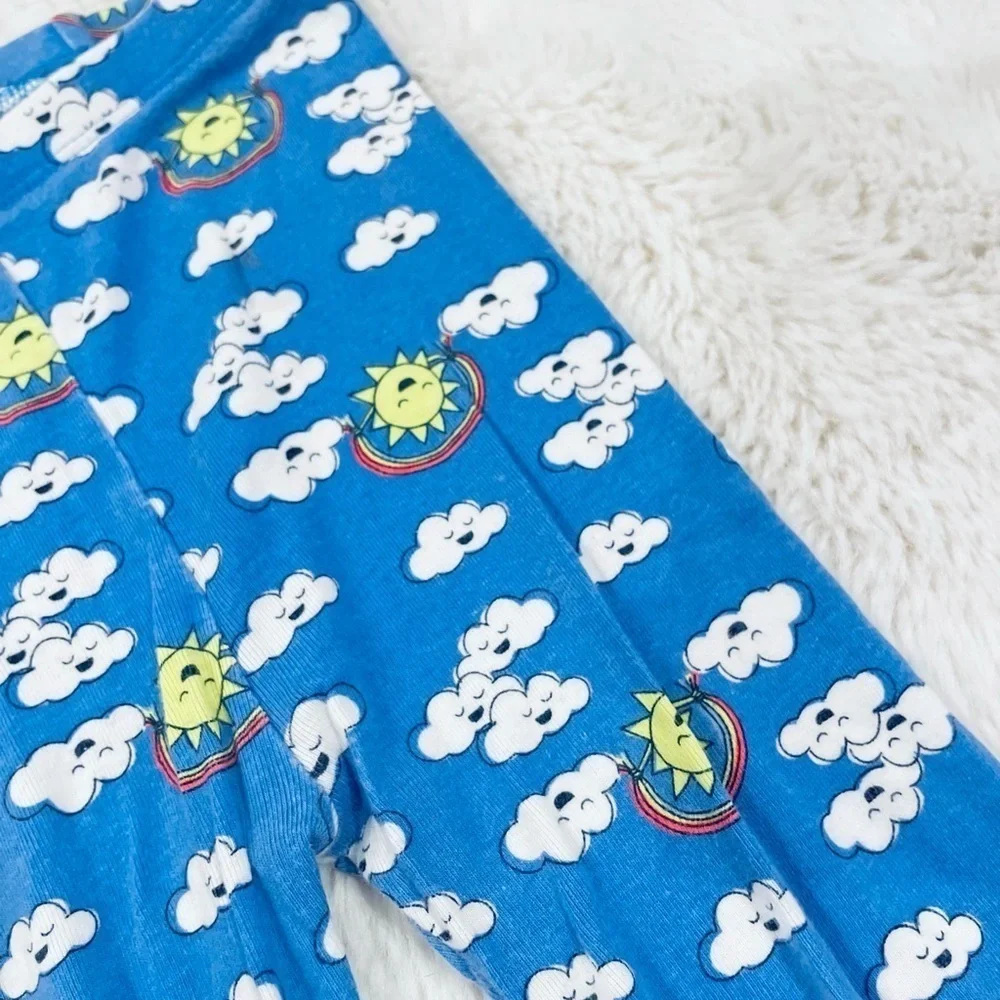 Baby Gap Blue Sun Clouds Rainbow Print 2 Piece Pajama PJ Set Unisex Toddler 5T